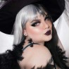 Cruella | Synthetic Wig with Bangs Half Black Half White